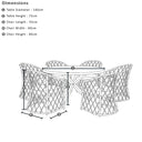 Bangalow Outdoor 1.4m Round Dining Table with 6 Chairs Setting