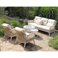 Hugo 3+1+1 Seater Outdoor Aluminium and Rope Lounge Set with Round Coffee Table Set