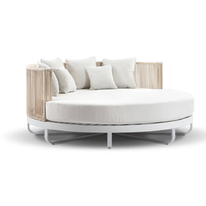 Cannes Large 2m Outdoor Round Aluminium and Rope Daybed