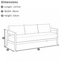 Bronte 3+1+1 Outdoor Teak Look Aluminium with Sunbrella Lounge Setting with Coffee Table