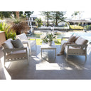 Bronte 2+1+1 Outdoor White Aluminium with Sunbrella Lounge Setting with Coffee Table