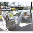 Bronte 2+1+1 Outdoor White Aluminium with Sunbrella Lounge Setting with Coffee Table