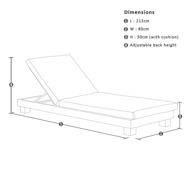 Santorini Aluminium Sun Lounge in White w/ Side Table