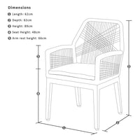 Hugo Outdoor Aluminium and Rope Dining Chair