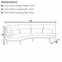 Canggu Outdoor Curved Lounge Setting with Coffee Table Set