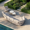 Canggu Outdoor Curved Lounge Setting with Coffee Table Set