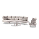 Canggu Outdoor Curved Lounge Setting with Coffee Table Set