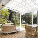 Cannes Outdoor Round Aluminium Daybed in White with Cream Rope