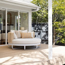Cannes Outdoor Round Aluminium Daybed in White with Cream Rope