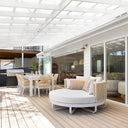 Cannes Outdoor Round Aluminium Daybed in White with Cream Rope