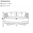 Cannes Large 2m Outdoor Round Aluminium and Rope Daybed