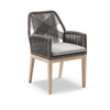 Hugo Outdoor Aluminium and Rope Dining Chair in Light Oak Timber Look