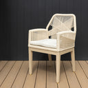 Houston Outdoor 1.8m Round Dining Table with 8 Hugo Chairs in Light Oak Timber Look Aluminium