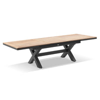 Austin Outdoor 2.2m - 3m  Extension Teak Timber and Aluminium Dining Table