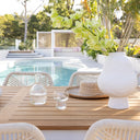 Balmoral 3.55m Outdoor Teak Top Aluminium Table with 12 Hugo Chairs