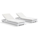 Santorini Aluminium Sun Lounge Set in White with Sunbrella® cushions