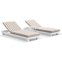 Santorini Aluminium Sun Lounge Set with Side Table in White with Sunbrella® cushions