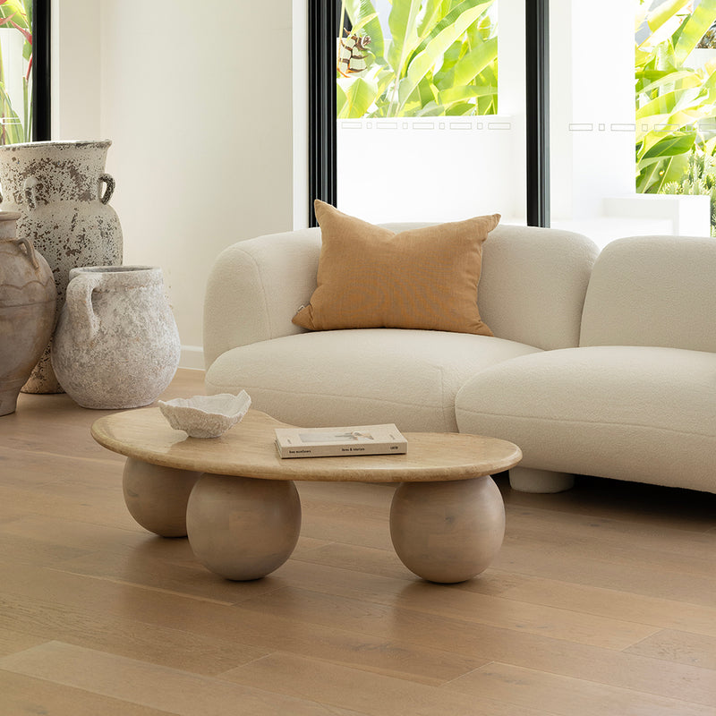 Coral Indoor Travertine Coffee Table