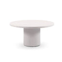 Curl Curl Outdoor 1.5m Round Ceramic and Aluminium Dining Table with 6 x Santorini Chairs