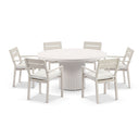 Curl Curl Outdoor 1.5m Round Ceramic and Aluminium Dining Table with 6 x Santorini Chairs
