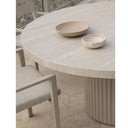 Curl Curl Outdoor 1.5m Round Ceramic and Aluminium Dining Table with 6 x Santorini Chairs