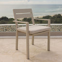 Curl Curl Outdoor 1.5m Round Ceramic and Aluminium Dining Table with 6 x Santorini Chairs