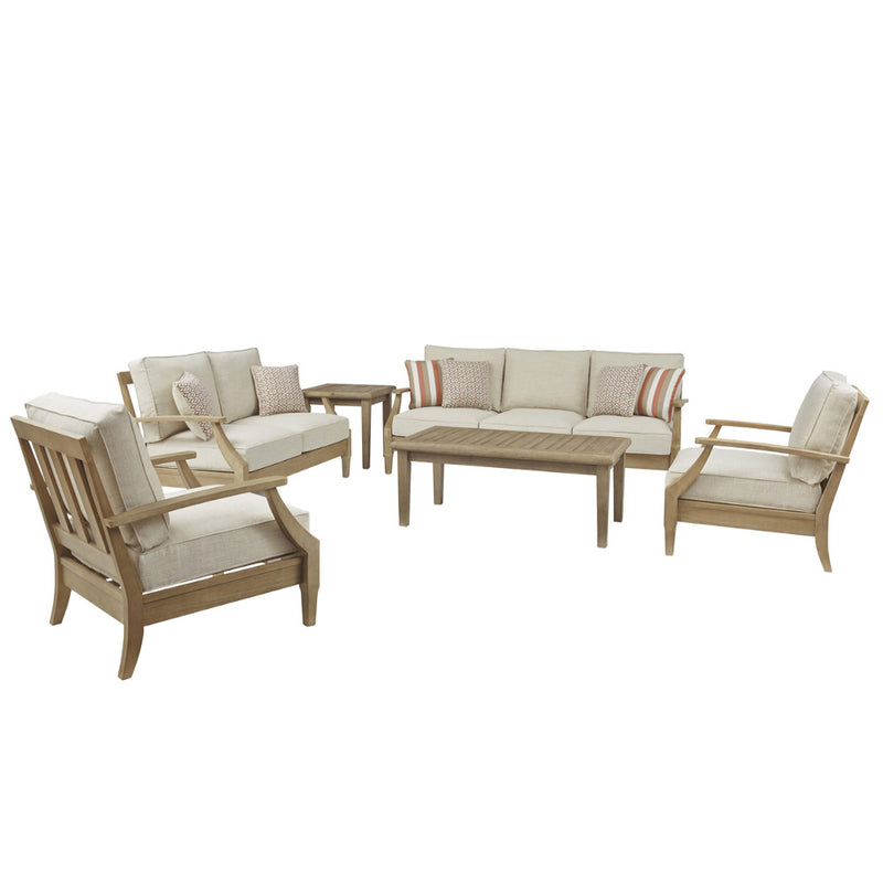 Dakota Outdoor Timber 3+2+1+1 Lounge Set with Coffee Table & Side Table
