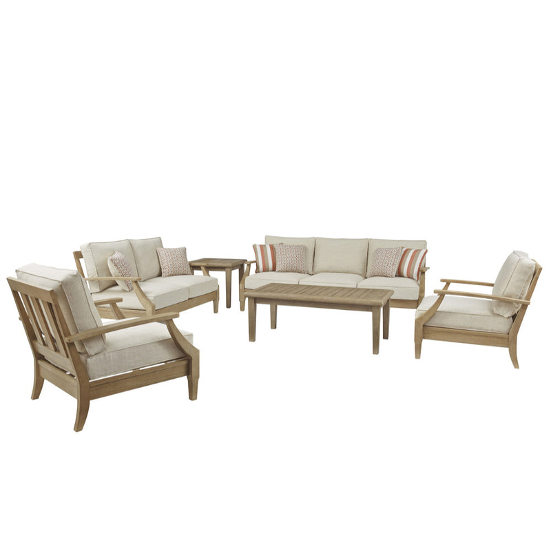 Dakota Outdoor Timber 3+2+1+1 Lounge Set with Coffee Table & Side Table