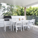 Tahitian 2.1m Aluminium Dining Table with 8x Santorini Chairs