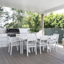 Tahitian 2.1m Aluminium Dining Table with 8x Santorini Chairs