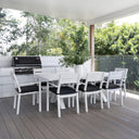 Tahitian 2.1m Aluminium Dining Table with 8x Santorini Chairs