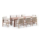 Entertainer 2.45cm Outdoor Aluminium Dining Table with 8 Avery Rope Chairs
