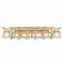 Kingscliff 12 Seater Rectangle Indoor Timber Dining Table and Chairs Setting