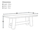 Fingal Indoor 2.2m Timber Dining Table