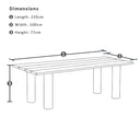 Florida 2.2m Outdoor Aluminium Dining Table with 6x Chairs