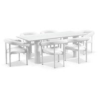 Florida 2.2m Outdoor Aluminium Dining Table with 6x Chairs