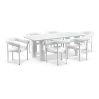 Florida 2.2m Outdoor Aluminium Dining Table with 6x Chairs