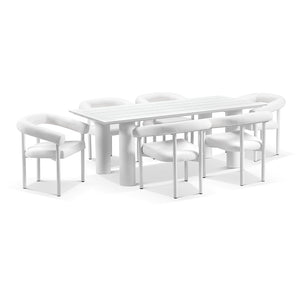 Florida 2.2m Outdoor Aluminium Dining Table with 6x Chairs