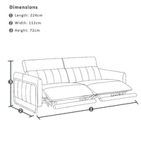 Fremantle Indoor 3 seater Leather Recliner Sofa Lounge
