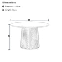 Glenelg Indoor 1.2m Round Marble Top Dining Table