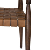 Glenorie Indoor Timber Dining Chair with Leather Woven Seat