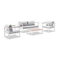 Harvey Outdoor Aluminium 2+1+1 Lounge Set with Coffee Table