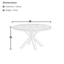 Houston Outdoor 1.2m Round Aluminium Dining Table