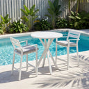 Houston Outdoor 90cm Round Aluminium Bar Table with 2 Santorini Bar Stools