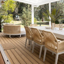 Santorini 2.5m Outdoor Rectangle Aluminium Dining Table with 8 Hugo Rope Chairs