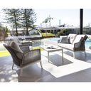 Hugo 2+1+1 Seater Outdoor Aluminium and Rope Lounge Set with Coffee Table