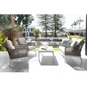 Hugo 2+1+1 Seater Outdoor Aluminium and Rope Lounge Set with Coffee Table