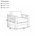 Kansas Outdoor Aluminium Lounge Patio Balcony Set with Side Table