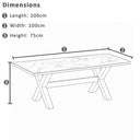 Kansas Outdoor Ceramic 2m Aluminium Dining Table with 8 Chairs Setting in Sunbrella