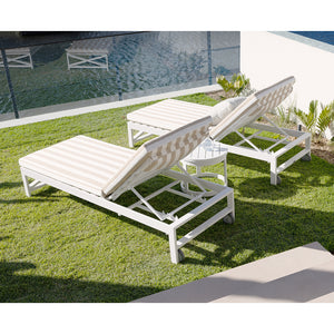 Kansas Outdoor Aluminium Sun Lounge Set on Wheels with Sunbrella Cushions